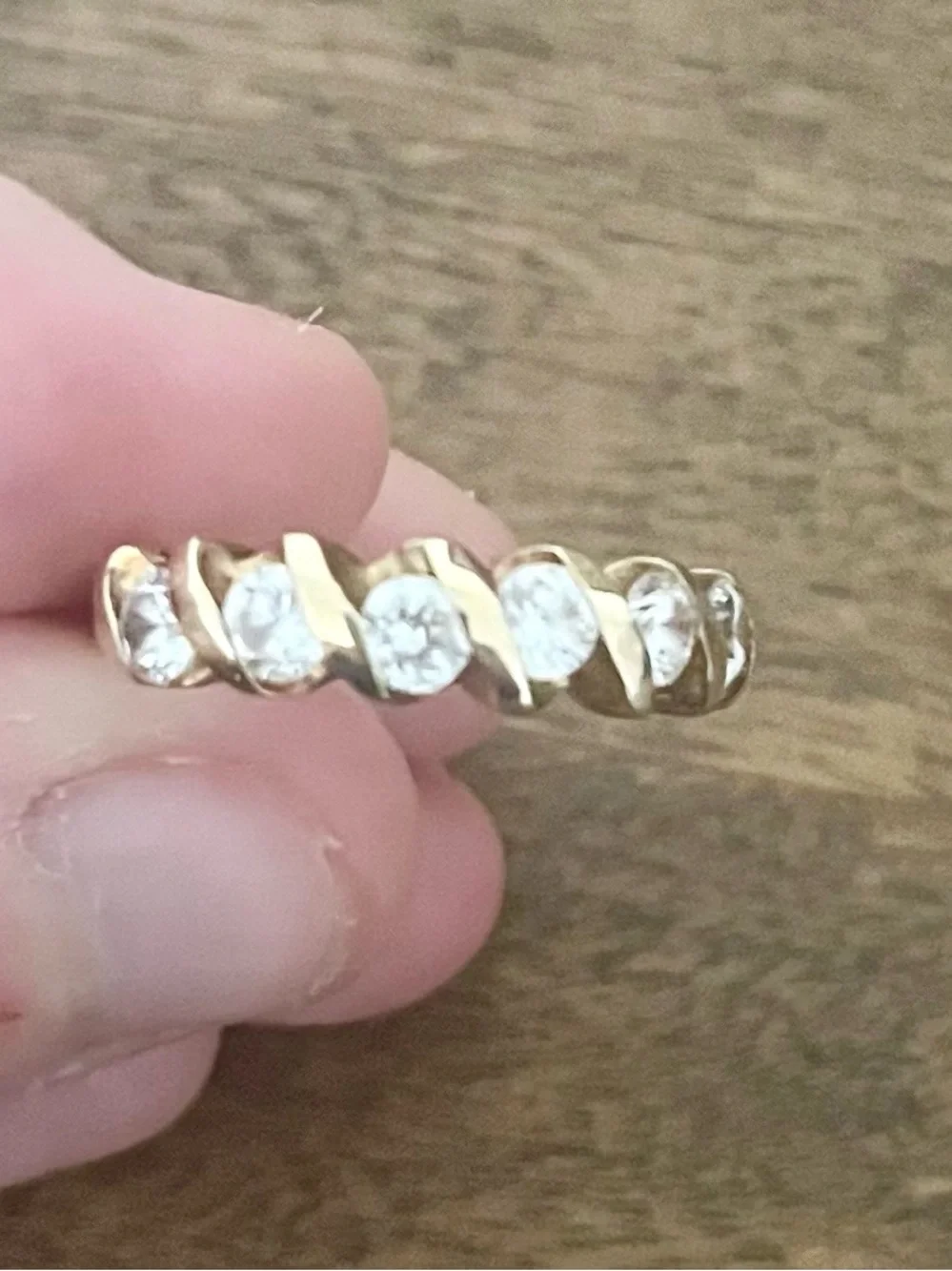 10kt Gold CZ Twist Bridal Ring Size 6 3.6 Grams